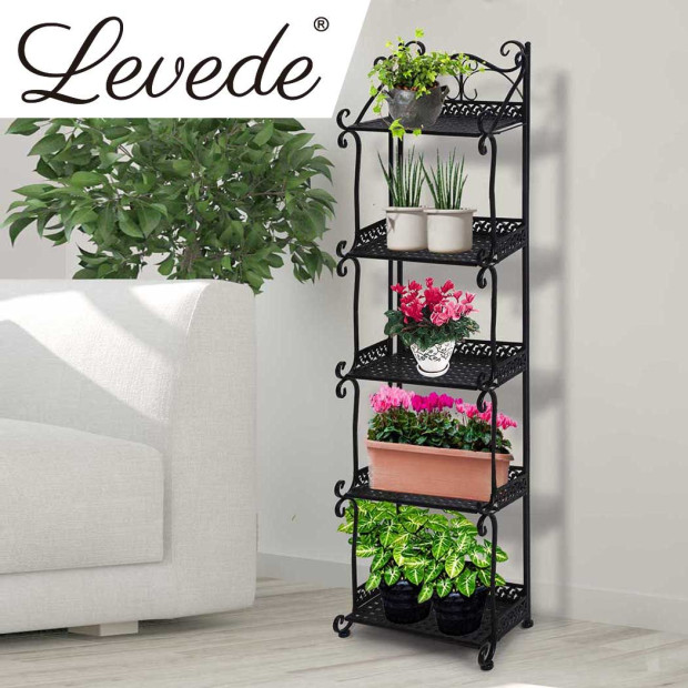 Plant Stand 5 Tiers Outdoor Indoor Metal Flower Pots Rack Garden Shelf Image 8