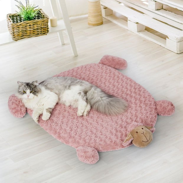 Pet Bed Cat Calming Dog Squeaky Toy Cushion Puppy Mat Pink Image 8