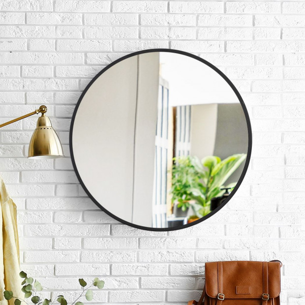Wall Mirror Round Shaped Bathroom Makeup Mirrors Smooth Edge 80CM Image 7