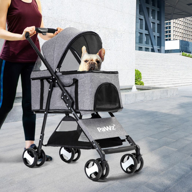 Large Pet Stroller Dog Cat Travel Carrier Pram Foldable Pushchair Image 8
