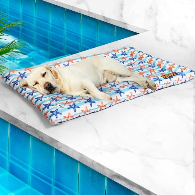 Pet Cool Gel Mat Bed Dog Bolster Self-cooling Star Summer Large Image 8