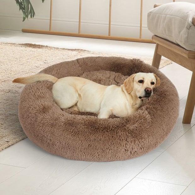 Pet Bed Cat Dog Mat Kennel Cave Deep Sleeping Brown XXXL Image 8