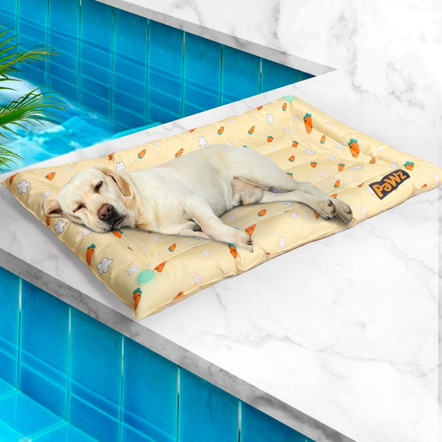 Pet Cool Gel Mat Bed Dog Bolster Waterproof Yellow Summer Large Image 8