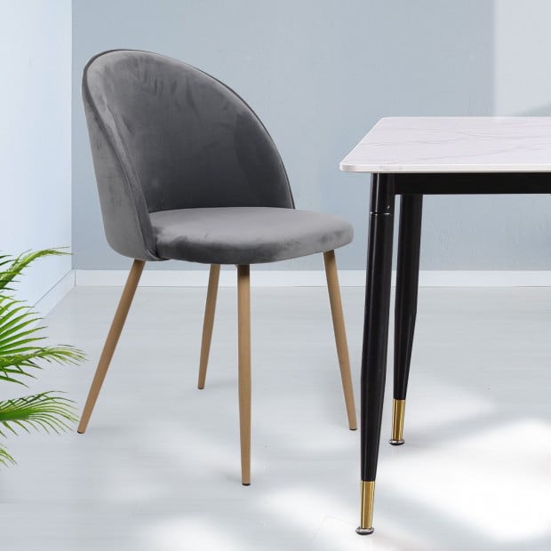 2x Dining Chairs Seat French Provincial Kitchen Lounge Chair Grey Image 8