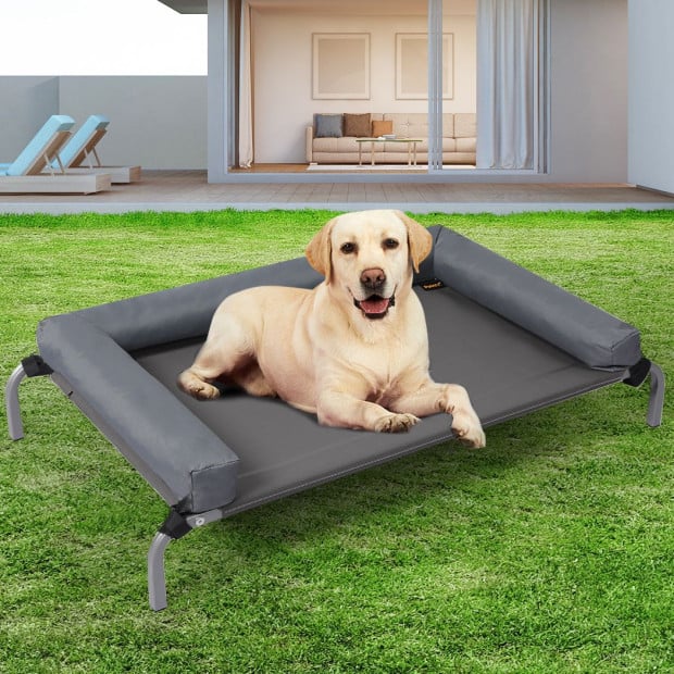 Elevated Pet Bed Dog Puppy Trampoline Hammock Raised Heavy Duty Grey L Image 8