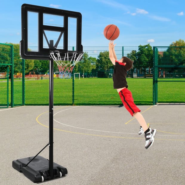Basketball Hoop Stand System Portable 3.05M Height Adjustable Net Ring In Ground Image 7