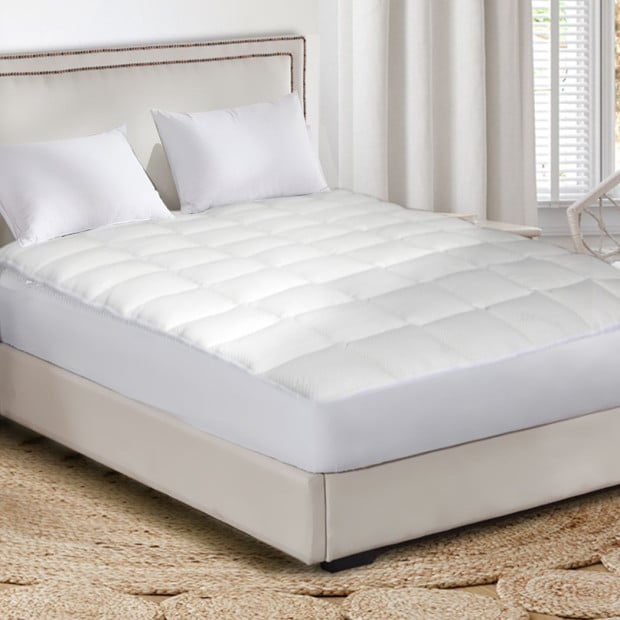 Bamboo Quilted Mattress Protector Luxury Topper Underlay Pad Double Image 8