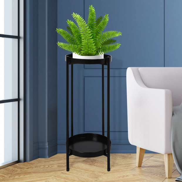 2 Tier Plant Stand Outdoor Indoor Metal Flower Pot Rack Garden Shelf Image 7