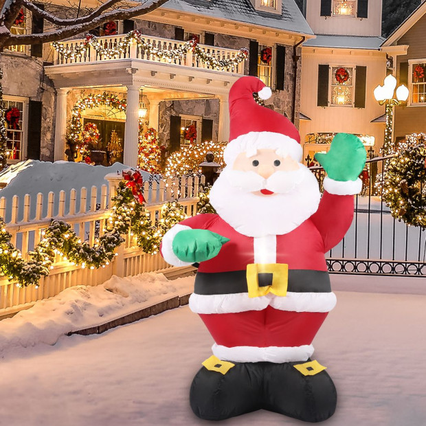 Inflatable Christmas Decor Waving Santa 1.35M LED Lights Xmas Party Image 8