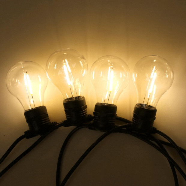 LED Festoon String Lights 40 Bulbs Kits A19 - 41m Image 3