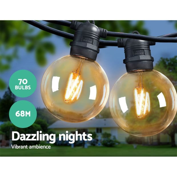 LED Festoon Lights Sting Lighting Kits Wedding Outdoor Party - 68m Image 3