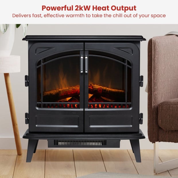 Dimplex Leckford Optiflame Electric Fire Stove - 2kW Image 7