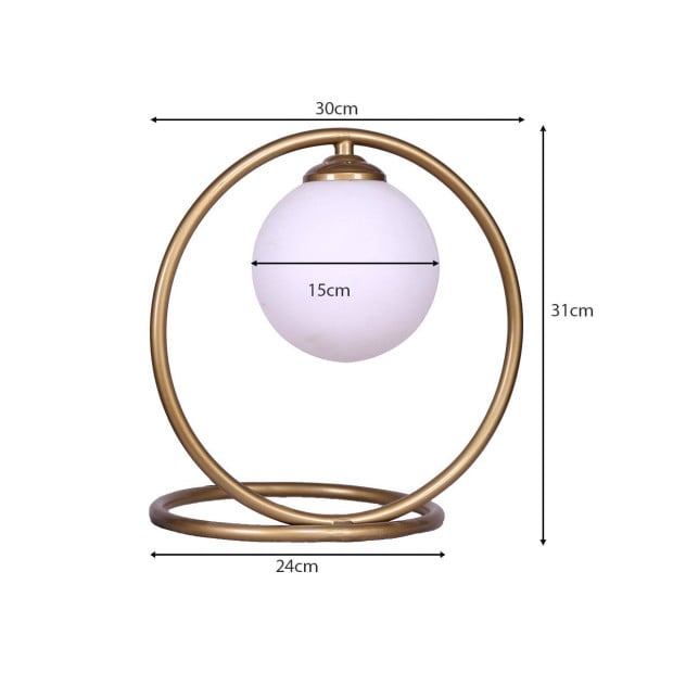 Sarantino Gold Metal Table Lamp Image 2