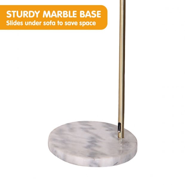 Sarantino Metal Arc Floor Lamp Antique Brass with Marble Base Image 5