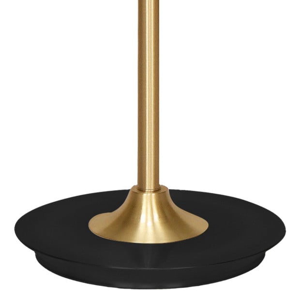 Sarantino Metal Floor Lamp in Brushed Brass Finish White Linen Shade Image 4
