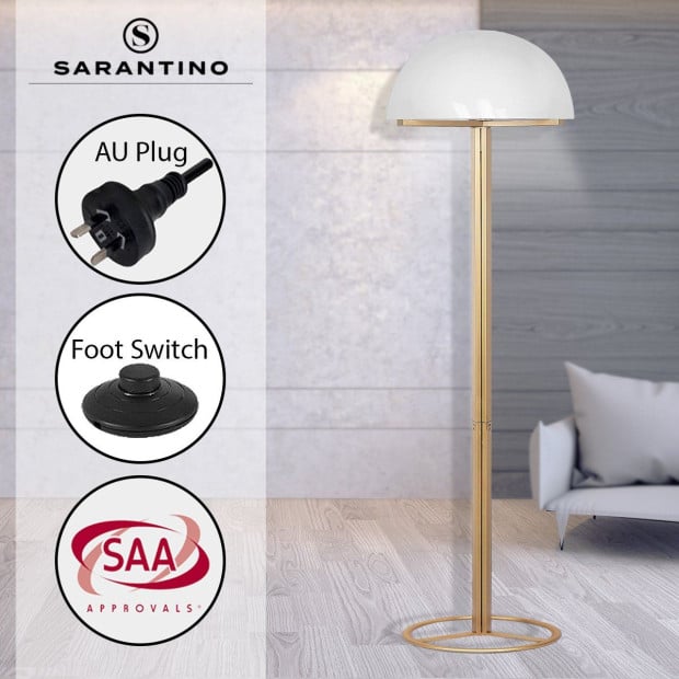 Metal Floor Lamp with White Acrylic Shade by Sarantino Image 9