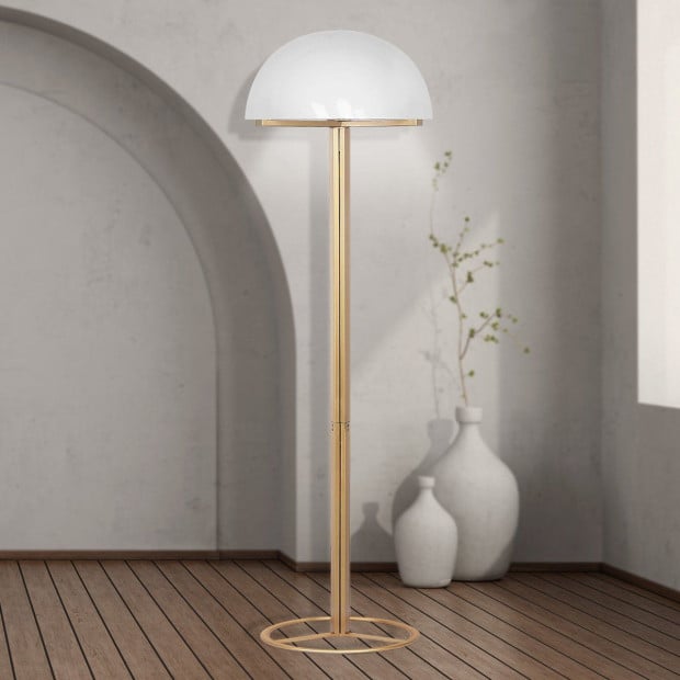 Metal Floor Lamp with White Acrylic Shade by Sarantino Image 10