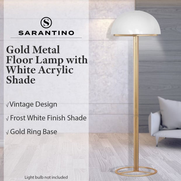 Metal Floor Lamp with White Acrylic Shade by Sarantino Image 11