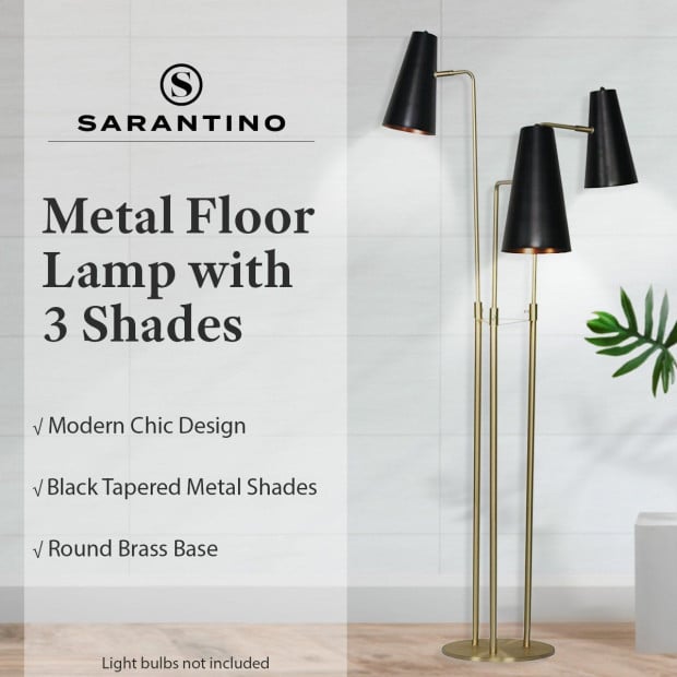 Sarantino Three Metal Shade Floor Lamp Image 11