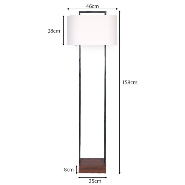 Sarantino Wood Floor Lamp in Cherry Finish Image 2