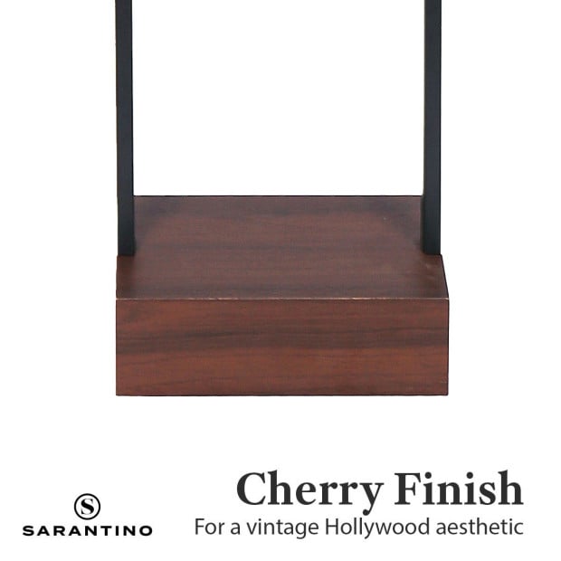 Sarantino Wood Floor Lamp in Cherry Finish Image 8