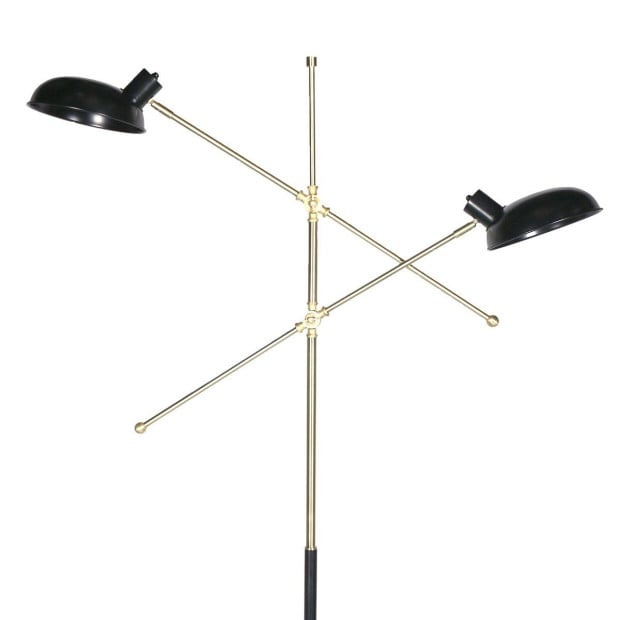 Sarantino Adjustable Two Light Lamp Black and Gold Finish Image 4