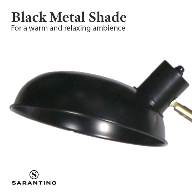 Sarantino Adjustable Two Light Lamp Black and Gold Finish Image 9