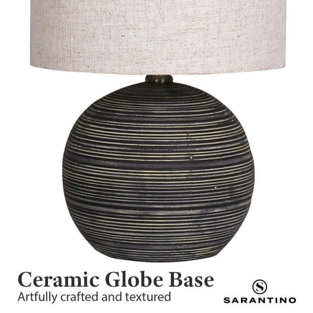 Sarantino Ceramic Table Lamp with Drum Shade - Antique Black Image 8