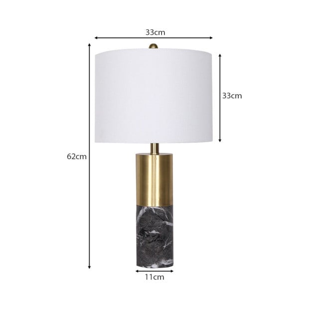 Sarantino Metal and Marble Table Lamp in Black Image 4