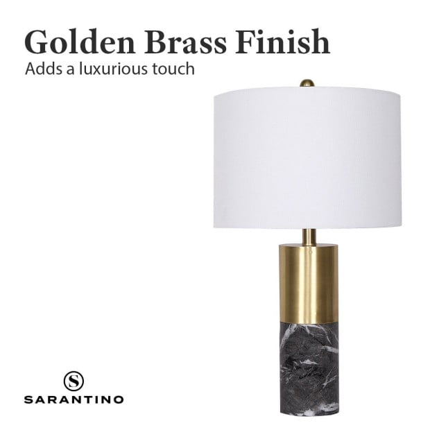 Sarantino Metal and Marble Table Lamp in Black Image 6
