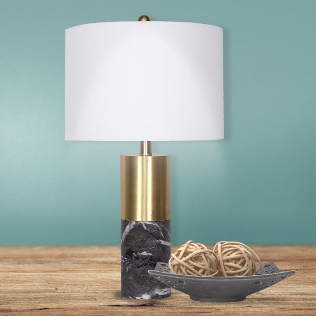Sarantino Metal and Marble Table Lamp in Black Image 10
