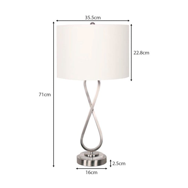 Sarantino Contemporary Table Lamp in Nickel Finish Image 3