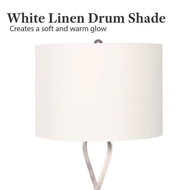 Sarantino Contemporary Table Lamp in Nickel Finish Image 7
