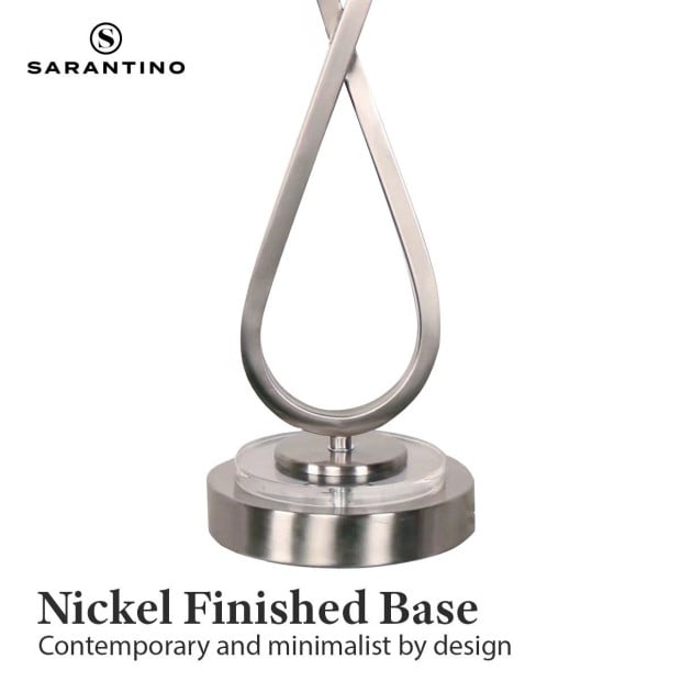Sarantino Contemporary Table Lamp in Nickel Finish Image 8