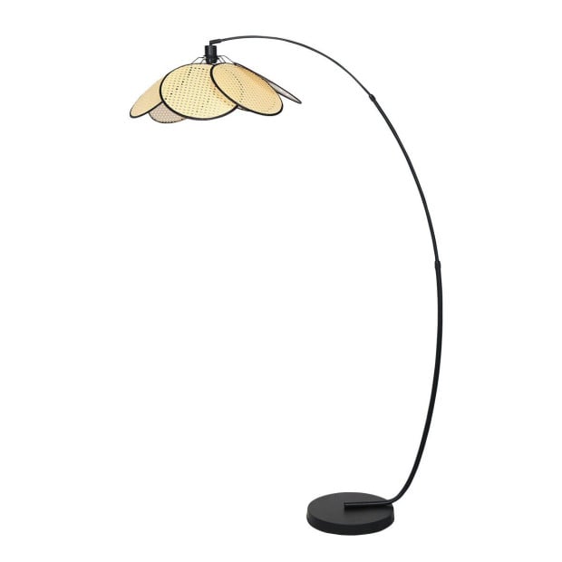 Sarantino Minimalist Synthetic Rattan Floor Lamp Image 2