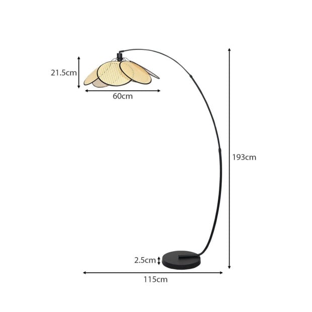 Sarantino Minimalist Synthetic Rattan Floor Lamp Image 4