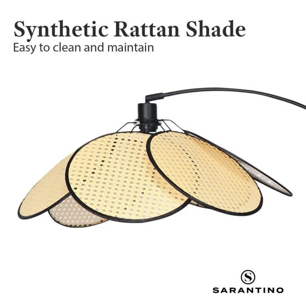 Sarantino Minimalist Synthetic Rattan Floor Lamp Image 7