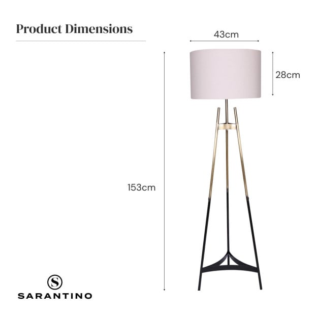Sarantino Gradient Tripod Floor Lamp Image 6