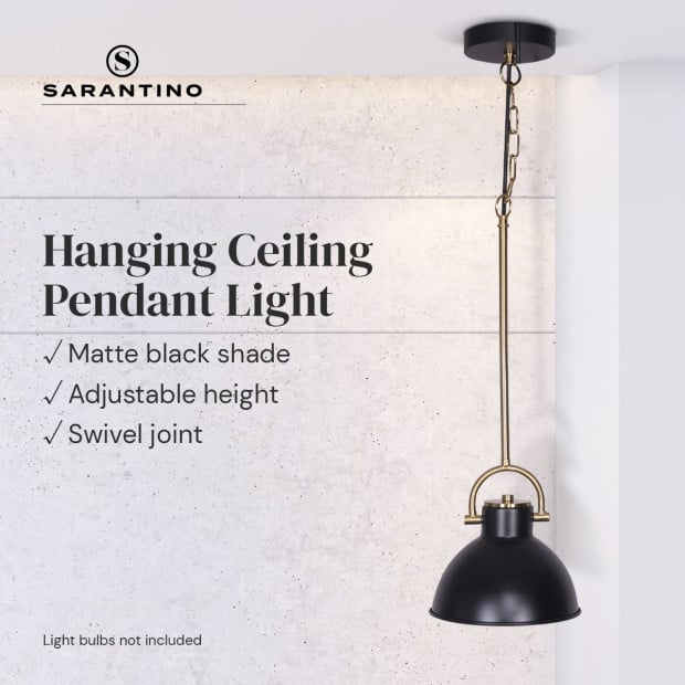 Sarantino Black and Gold Pendant Light Image 2