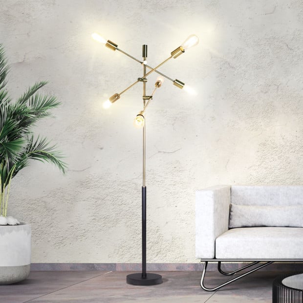Sarantino 6-Light Metal Sputnik Floor Lamp Image 3