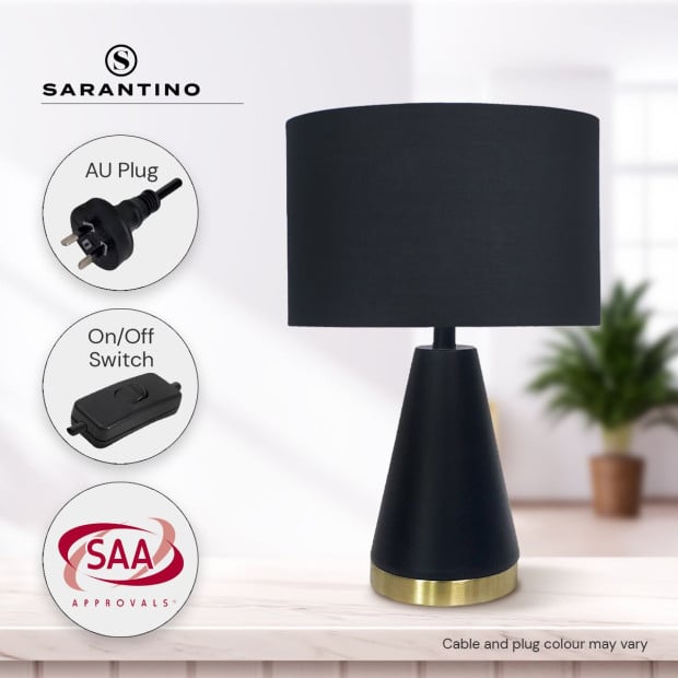 Sarantino Metal Table Lamp in Black and Gold Image 7