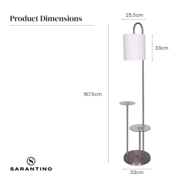 Sarantino 2-Shelf Metal Floor Lamp Image 3