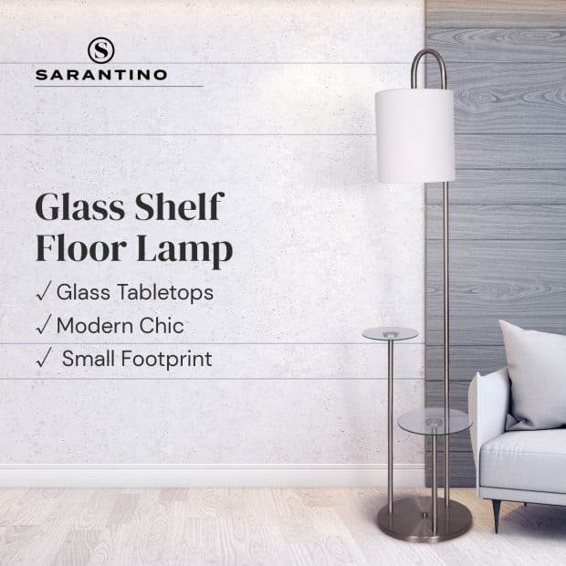 Sarantino 2-Shelf Metal Floor Lamp Image 5