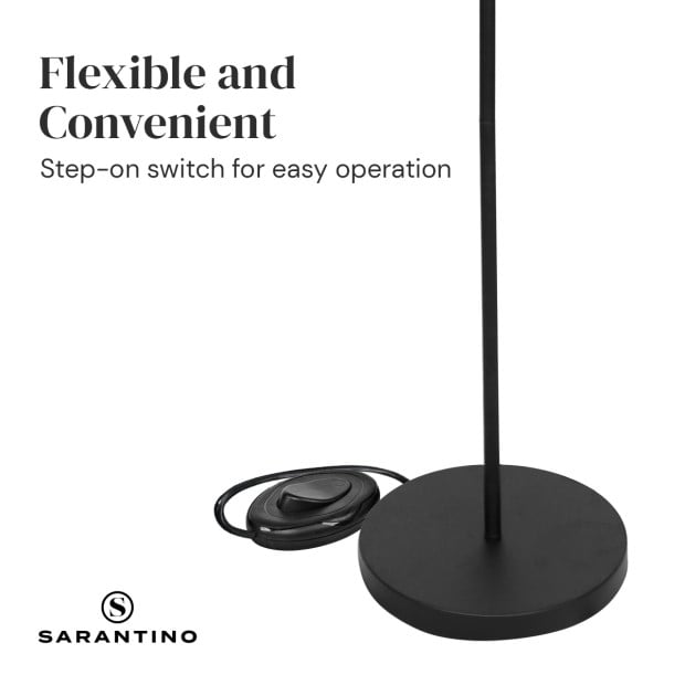 Sarantino Adjustable 3-Light Black Metal Floor Lamp Image 2