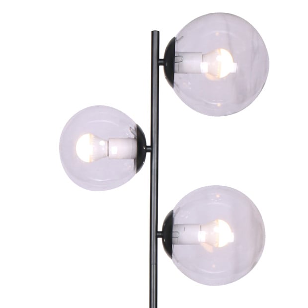 Sarantino Adjustable 3-Light Black Metal Floor Lamp Image 9