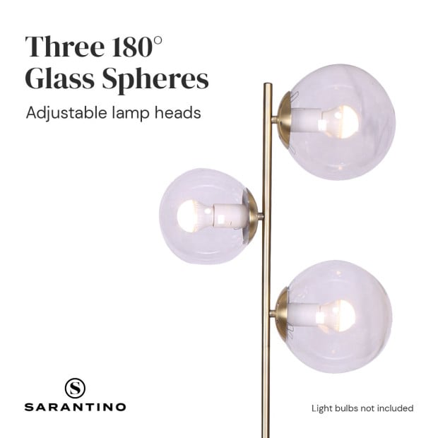 Sarantino 3-Light Gold Metal Floor Lamp Image 5