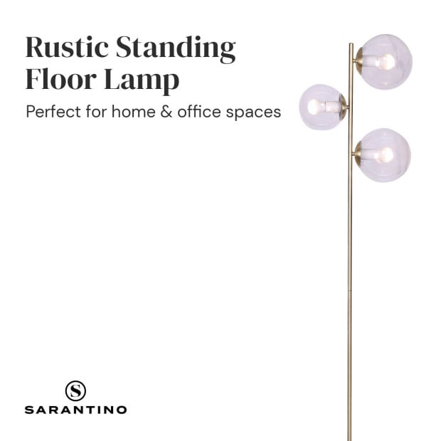 Sarantino 3-Light Gold Metal Floor Lamp Image 6