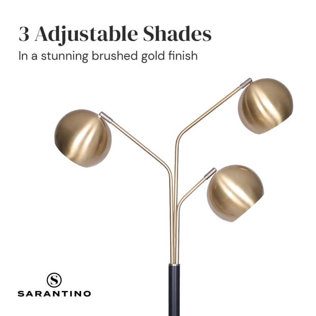 Sarantino Adjustable 3 Arm Arc Floor Lamp