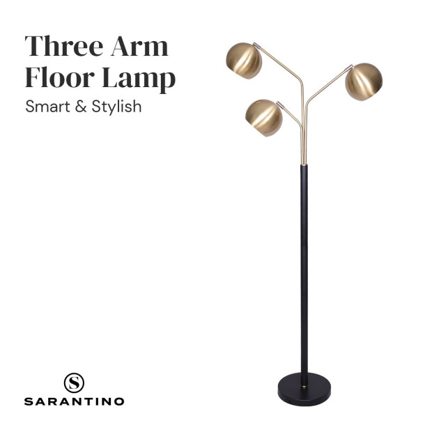 Sarantino Adjustable 3-Arm Arc Floor Lamp Image 4