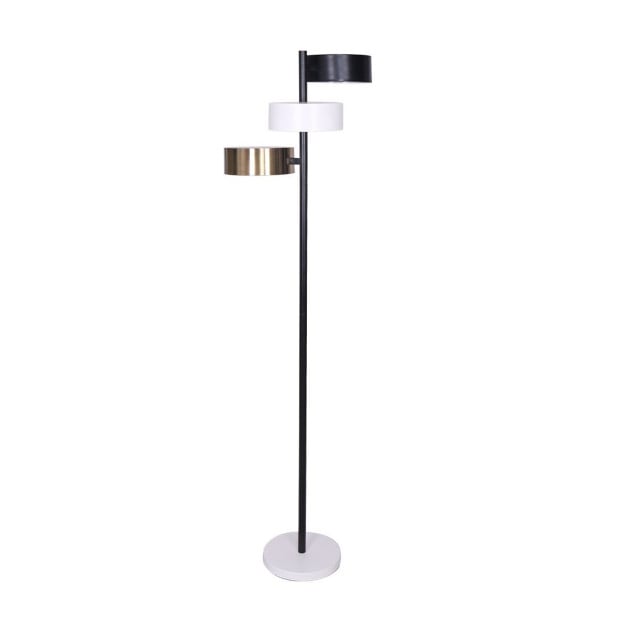 Sarantino 3-Shade Metal Floor Lamp with Marble Base